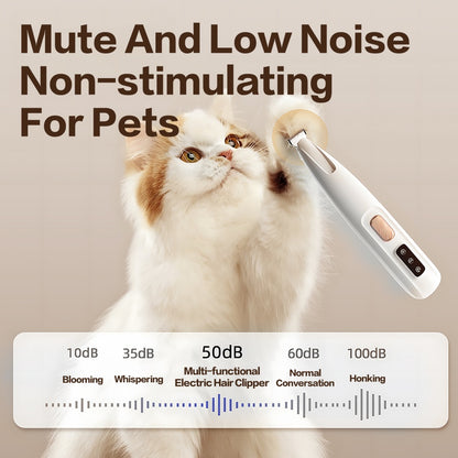 2025 New Pet Paw Trimmer 1Pack,Rechargeable Quiet Hair Trimmer For Pets,Professional Pet Grooming Kit - Cordless Waterproof  Clippers With LED For Precision Trimming,Ideal For Home Grooming Pet Hair